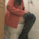 A girl wearing a red coat takes a shit while sitting on a toilet. Nice audible plop sounds. Over 4 minutes in length.